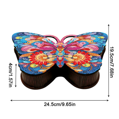 Wood DIY Diamond Painting Jewelry Organizer Box Kit for Adults Kids (Butterfly)