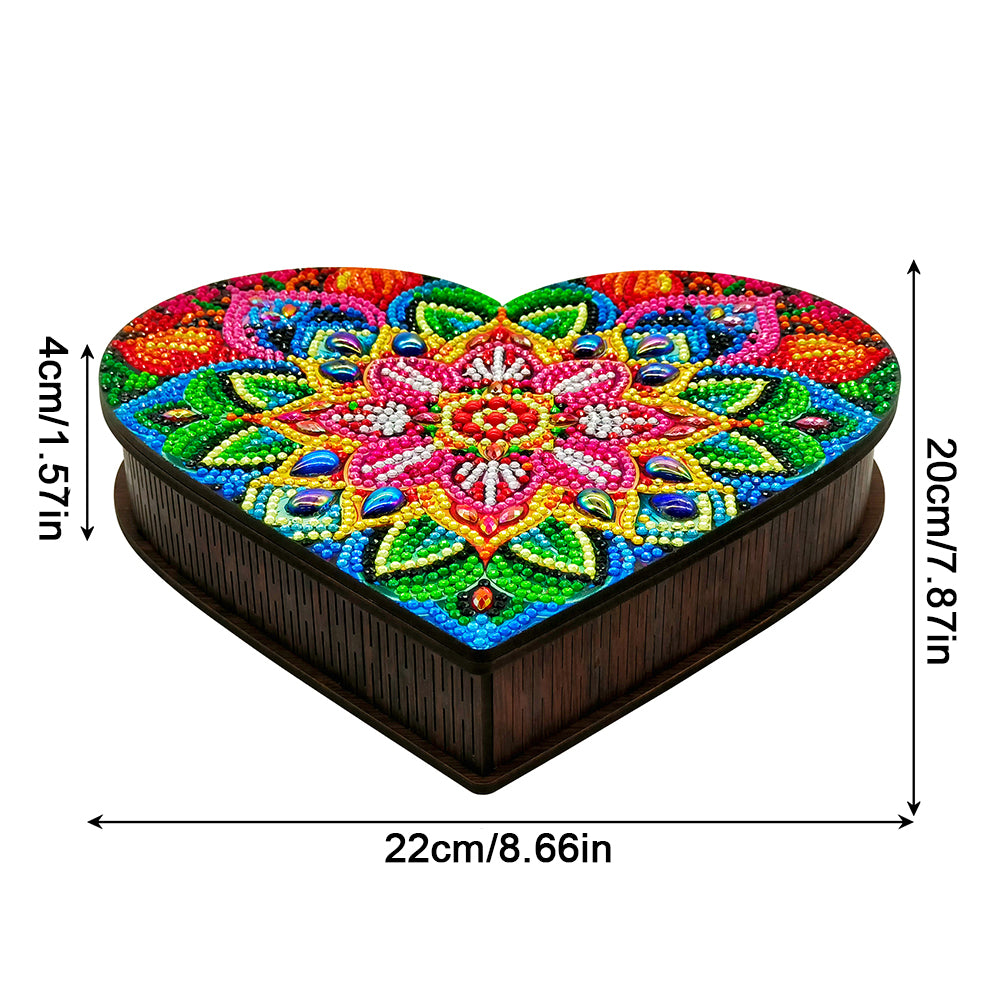 Wood DIY Diamond Painting Jewelry Organizer Box Kit for Adults Kids (Mandala)