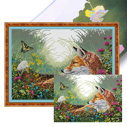 Fox Six - 11CT Stamped Cross Stitch 68*53CM(Joy Sunday)