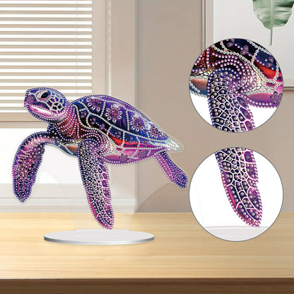 5D Diamond Painting Desktop Ornament for Home Office Desktop Decor (Sea Turtle)