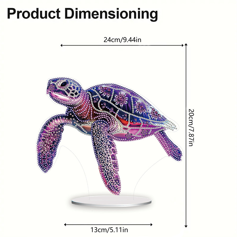 5D Diamond Painting Desktop Ornament for Home Office Desktop Decor (Sea Turtle)