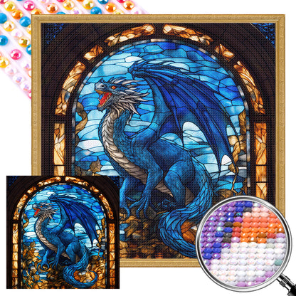 Dragon In Mural - Full AB Round Drill Diamond Painting 40*40CM