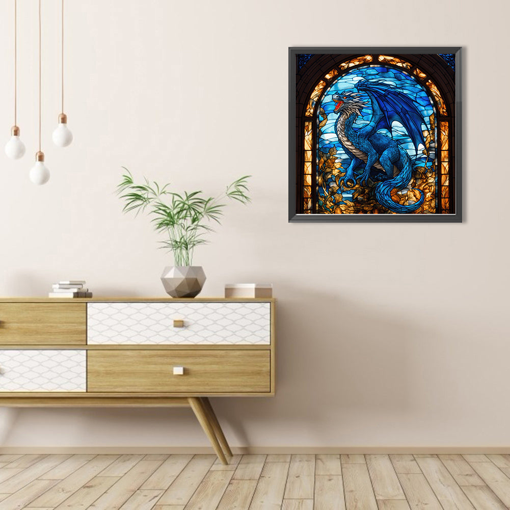 Dragon In Mural - Full AB Round Drill Diamond Painting 40*40CM