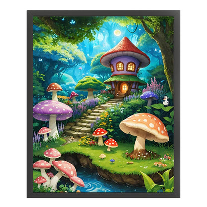 Mushroom Hut - 16CT Stamped Cross Stitch 40*50CM