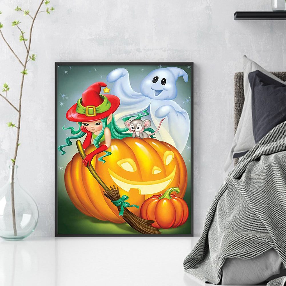 Pumpkin Ghost - 11CT Stamped Cross Stitch 40*50CM