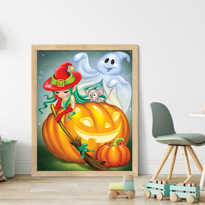 Pumpkin Ghost - 11CT Stamped Cross Stitch 40*50CM