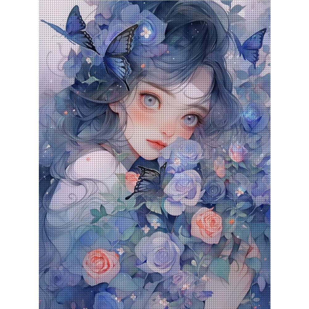 Rose Girl - 11CT Stamped Cross Stitch 40*56CM