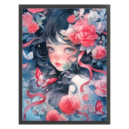 Rose Girl - 11CT Stamped Cross Stitch 40*56CM