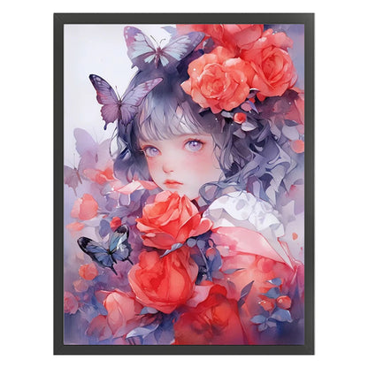 Rose Girl - 11CT Stamped Cross Stitch 40*56CM