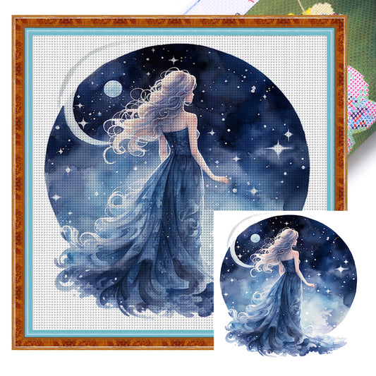 Girl - 11CT Stamped Cross Stitch 50*50CM