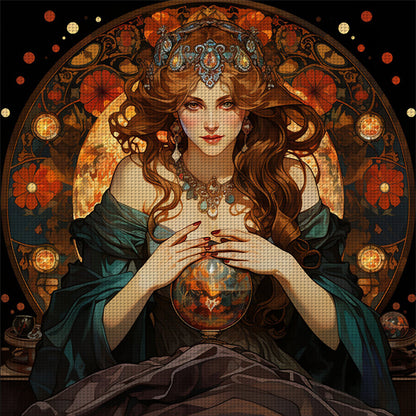 Classical Woman - 11CT Stamped Cross Stitch 50*50CM