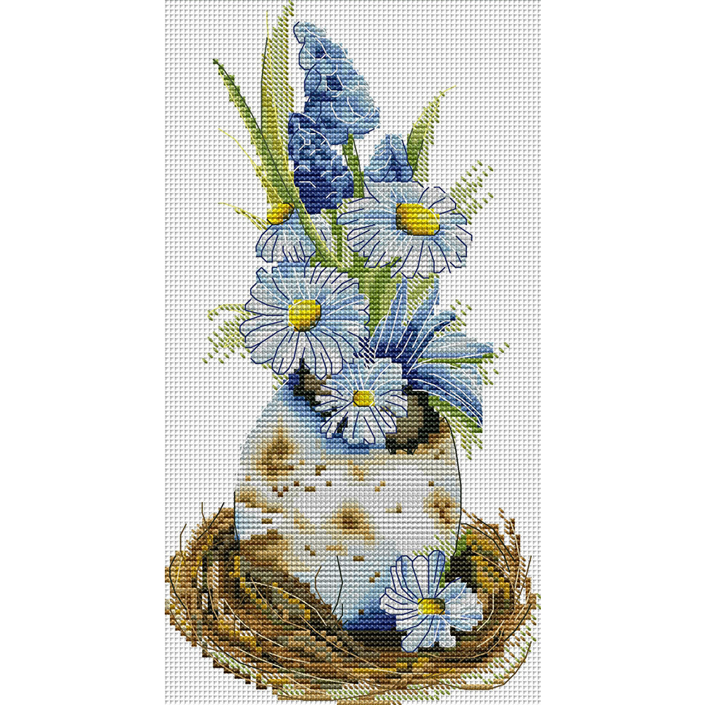 Easter Daisies - 14CT Stamped Cross Stitch 17*31CM(Joy Sunday)