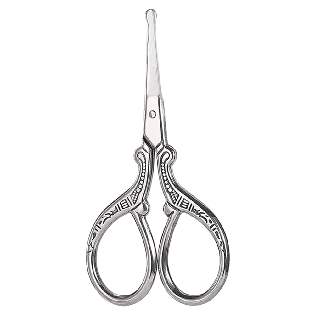 Vintage European Style Scissors Embroidery Scissor 9x4.6cm (Sliver Round Head)