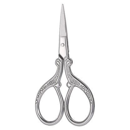 Vintage European Style Scissors Embroidery Scissor 9x4.6cm (Sliver Sharp Head)