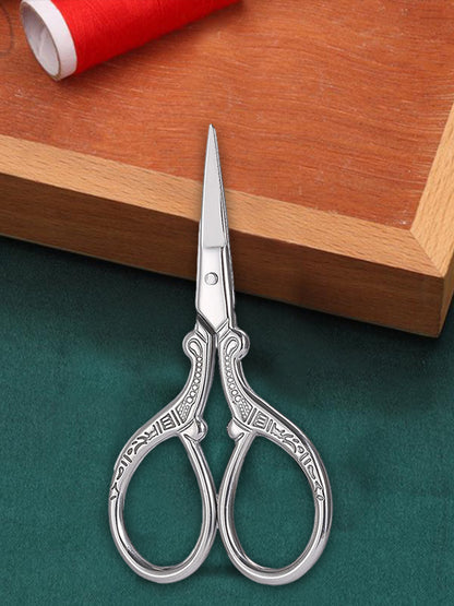 Vintage European Style Scissors Embroidery Scissor 9x4.6cm (Sliver Sharp Head)