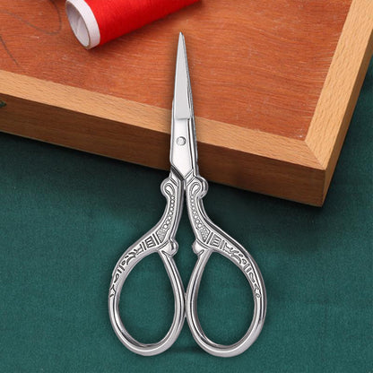 Vintage European Style Scissors Embroidery Scissor 9x4.6cm (Sliver Sharp Head)