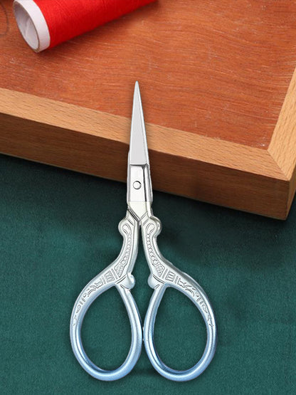 European Style Scissors Embroidery Scissor 9x4.6cm (Yellow Blue Sharp Head)