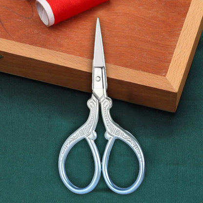 European Style Scissors Embroidery Scissor 9x4.6cm (Yellow Blue Sharp Head)