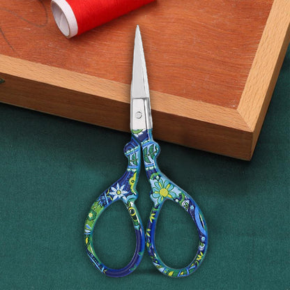 Vintage European Style Scissors Embroidery Scissor 9x4.6cm (Blue Sharp Head)