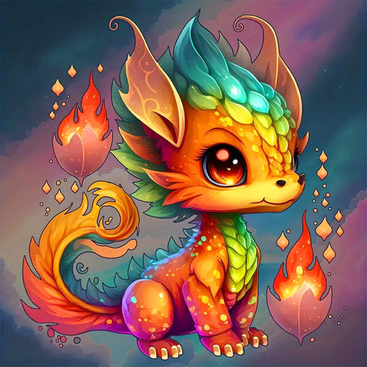 Fire Dragon - Full Round Drill Diamond Painting 30*30CM