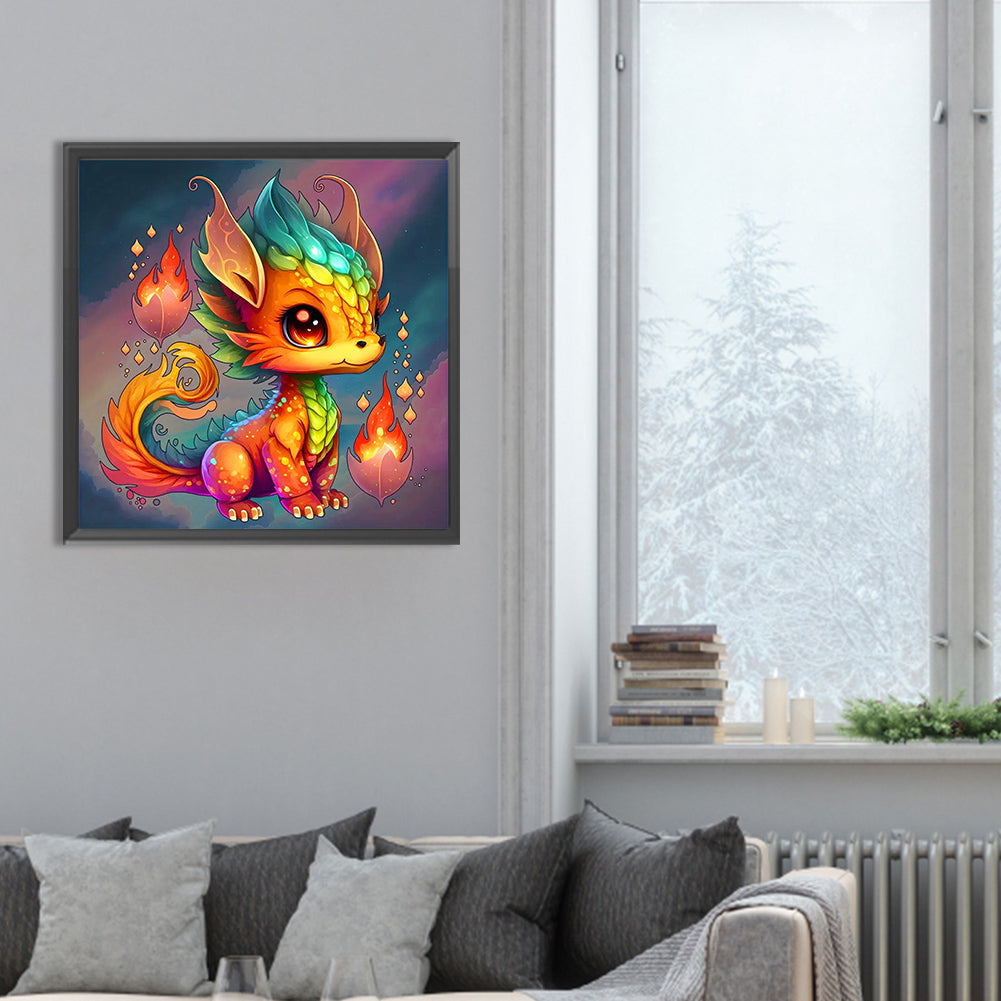 Fire Dragon - Full Round Drill Diamond Painting 30*30CM