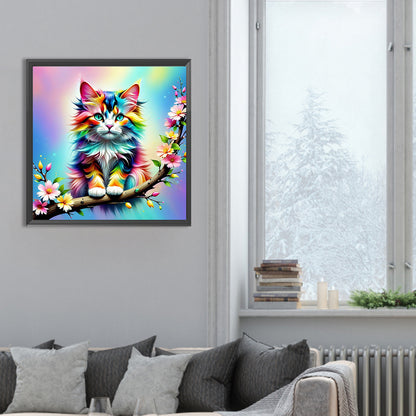 Colorful Cat - Full Round Drill Diamond Painting 30*30CM