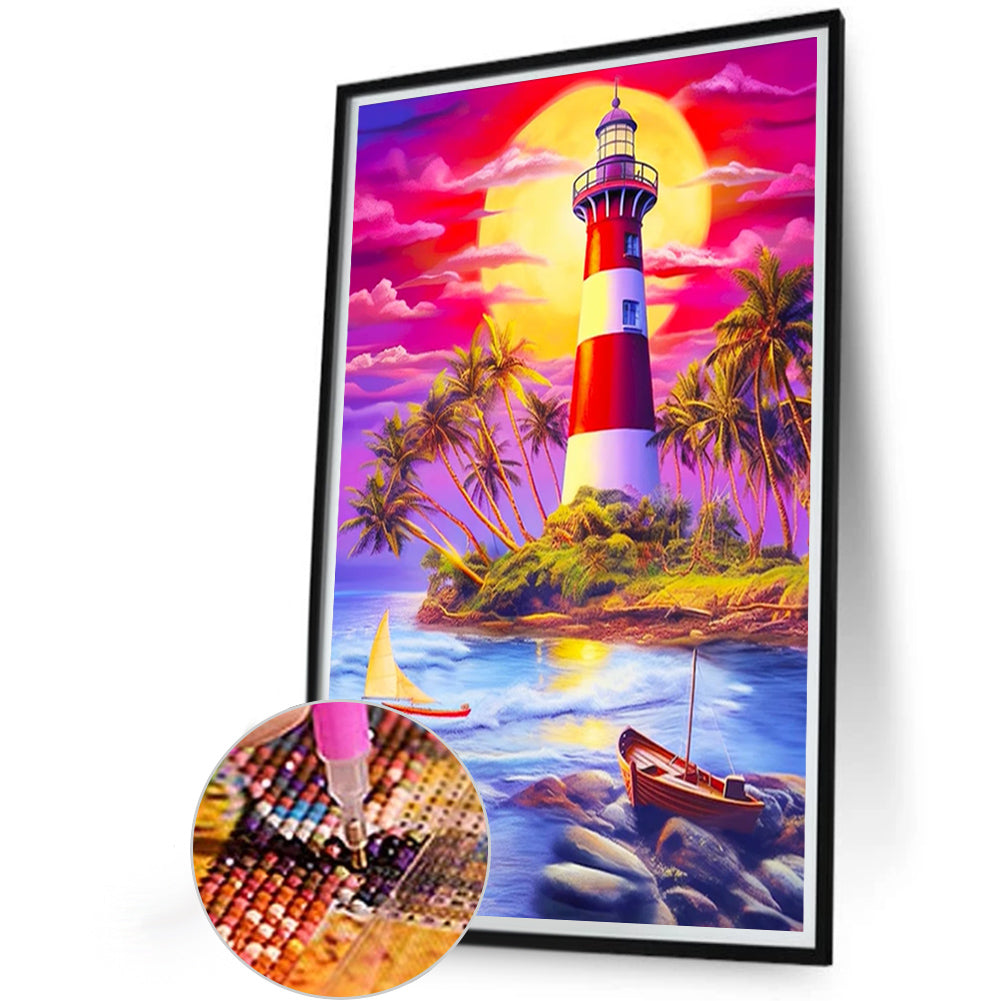 Lighthouse - Full Round Drill Diamond Painting 40*60CM