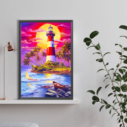 Lighthouse - Full Round Drill Diamond Painting 40*60CM