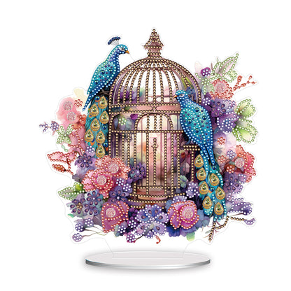 Peacock Cage Diamond Painting Desktop Decoration for Home Office Desktop Decor