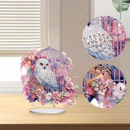 Owl Cage Diamond Painting Desktop Decoration for Home Office Desktop Decor