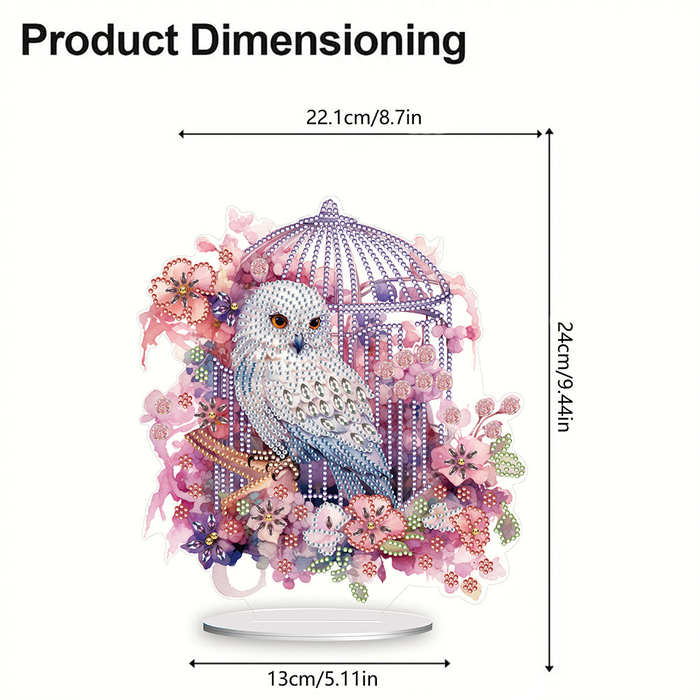 Owl Cage Diamond Painting Desktop Decoration for Home Office Desktop Decor