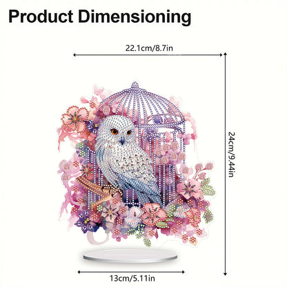 Owl Cage Diamond Painting Desktop Decoration for Home Office Desktop Decor