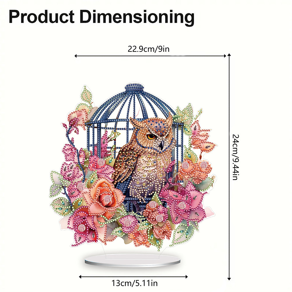 Owl Cage Diamond Painting Desktop Decoration for Home Office Desktop Decor