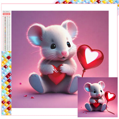 Caring Mouse - Full Square Drill Diamond Painting 30*30CM