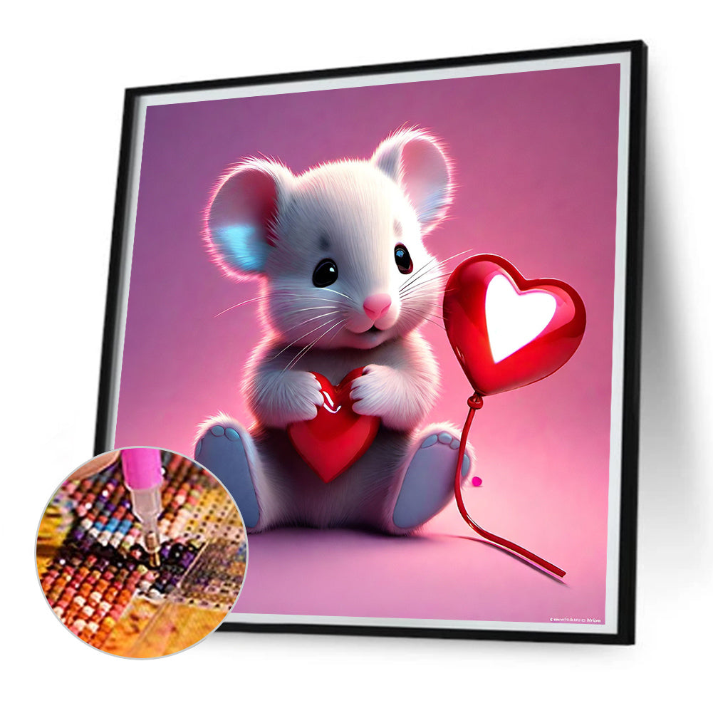 Caring Mouse - Full Square Drill Diamond Painting 30*30CM