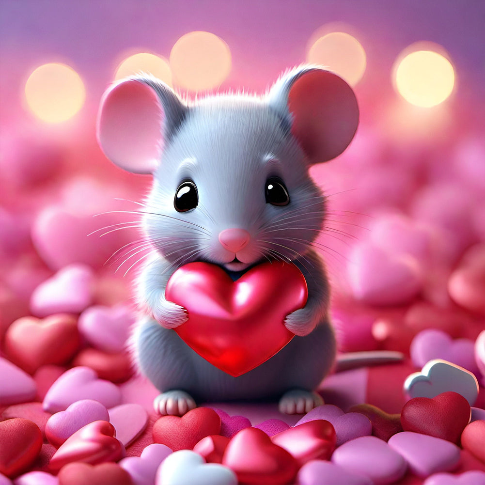 Caring Mouse - Full Square Drill Diamond Painting 30*30CM