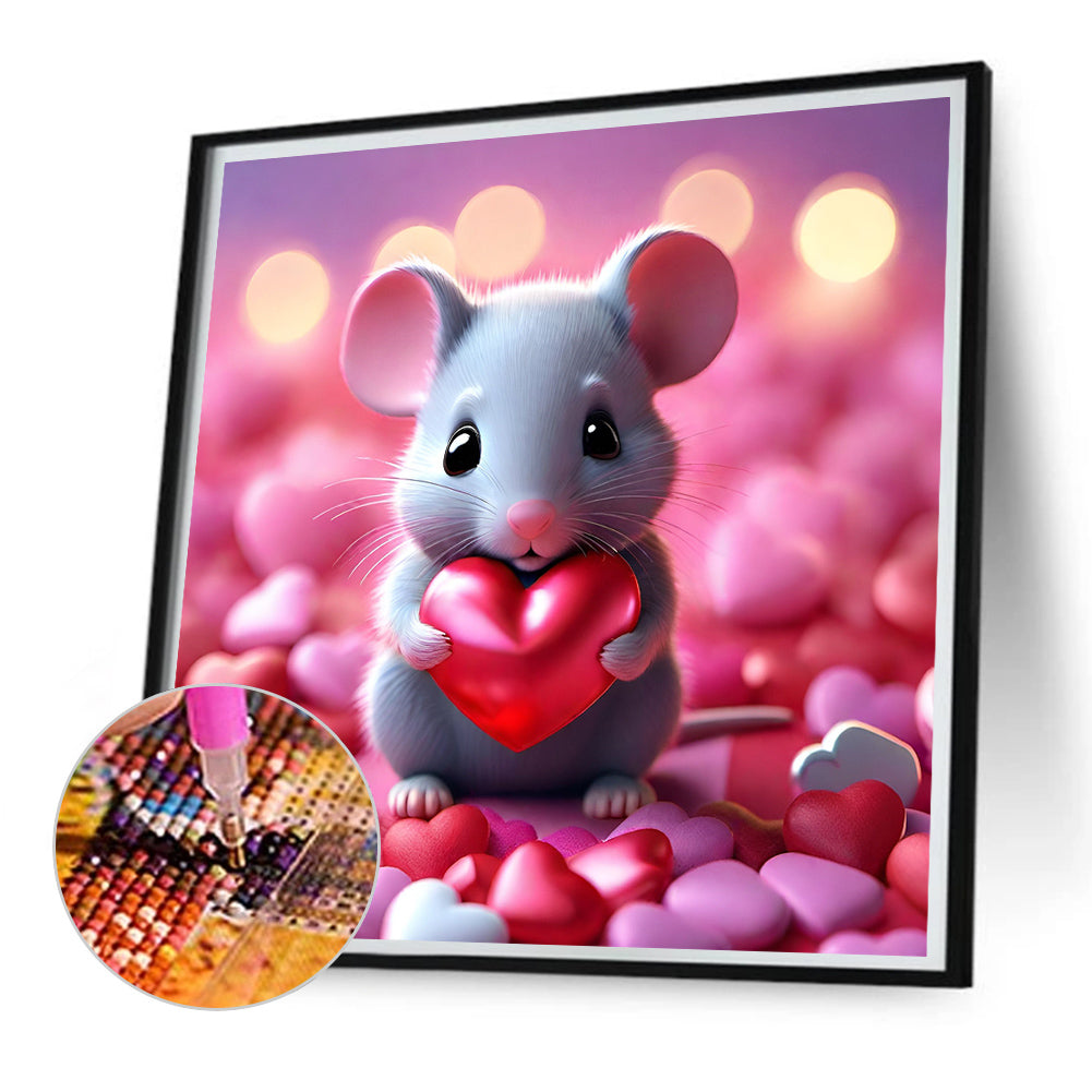 Caring Mouse - Full Square Drill Diamond Painting 30*30CM