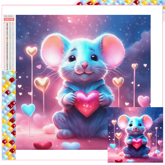 Caring Mouse - Full Square Drill Diamond Painting 30*30CM