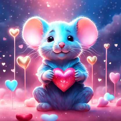 Caring Mouse - Full Square Drill Diamond Painting 30*30CM