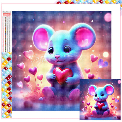 Caring Mouse - Full Square Drill Diamond Painting 30*30CM