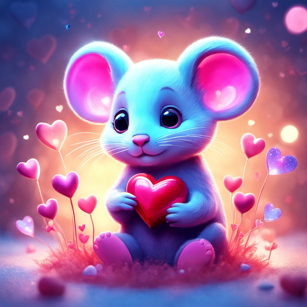 Caring Mouse - Full Square Drill Diamond Painting 30*30CM