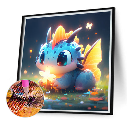 Cute Glowing Dragon - Full Square Drill Diamond Painting 30*30CM