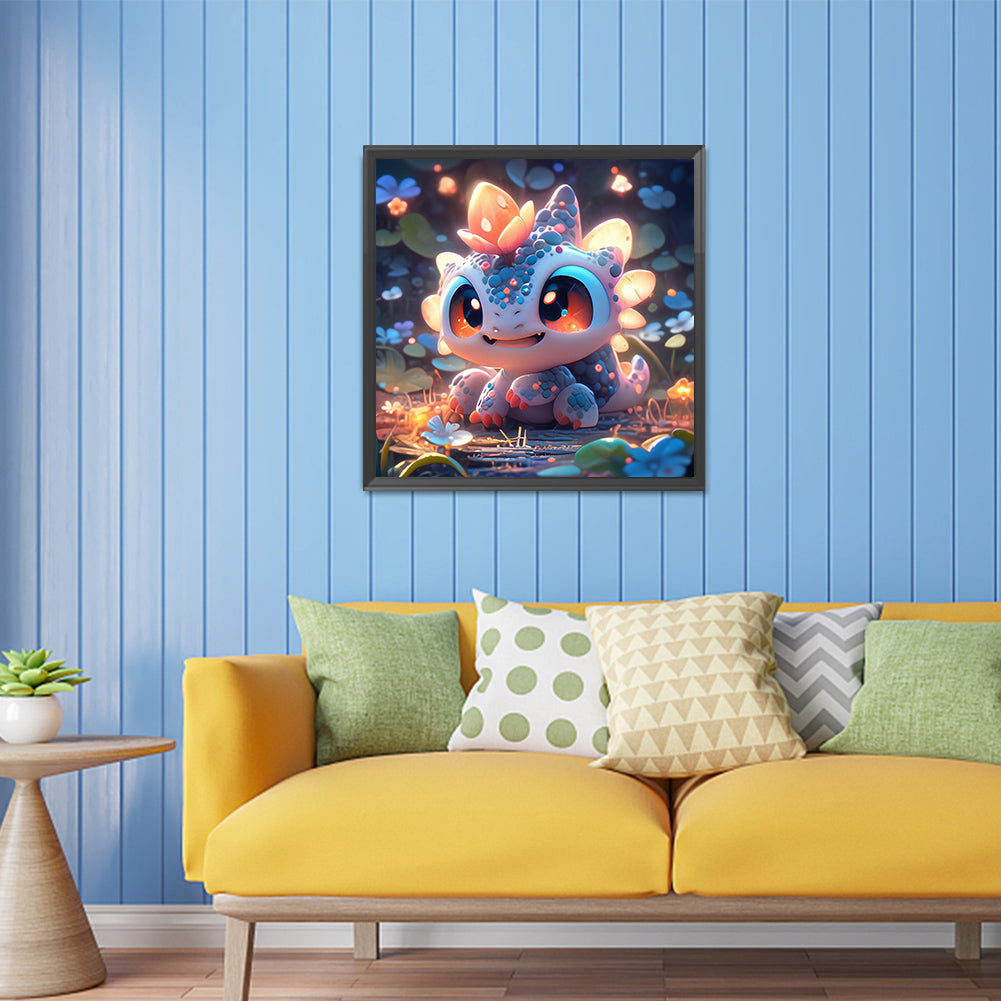 Cute Glowing Dragon - Full Square Drill Diamond Painting 30*30CM