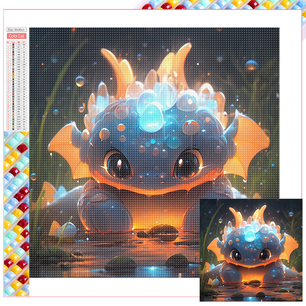 Cute Glowing Dragon - Full Square Drill Diamond Painting 30*30CM