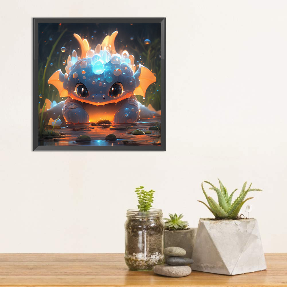 Cute Glowing Dragon - Full Square Drill Diamond Painting 30*30CM