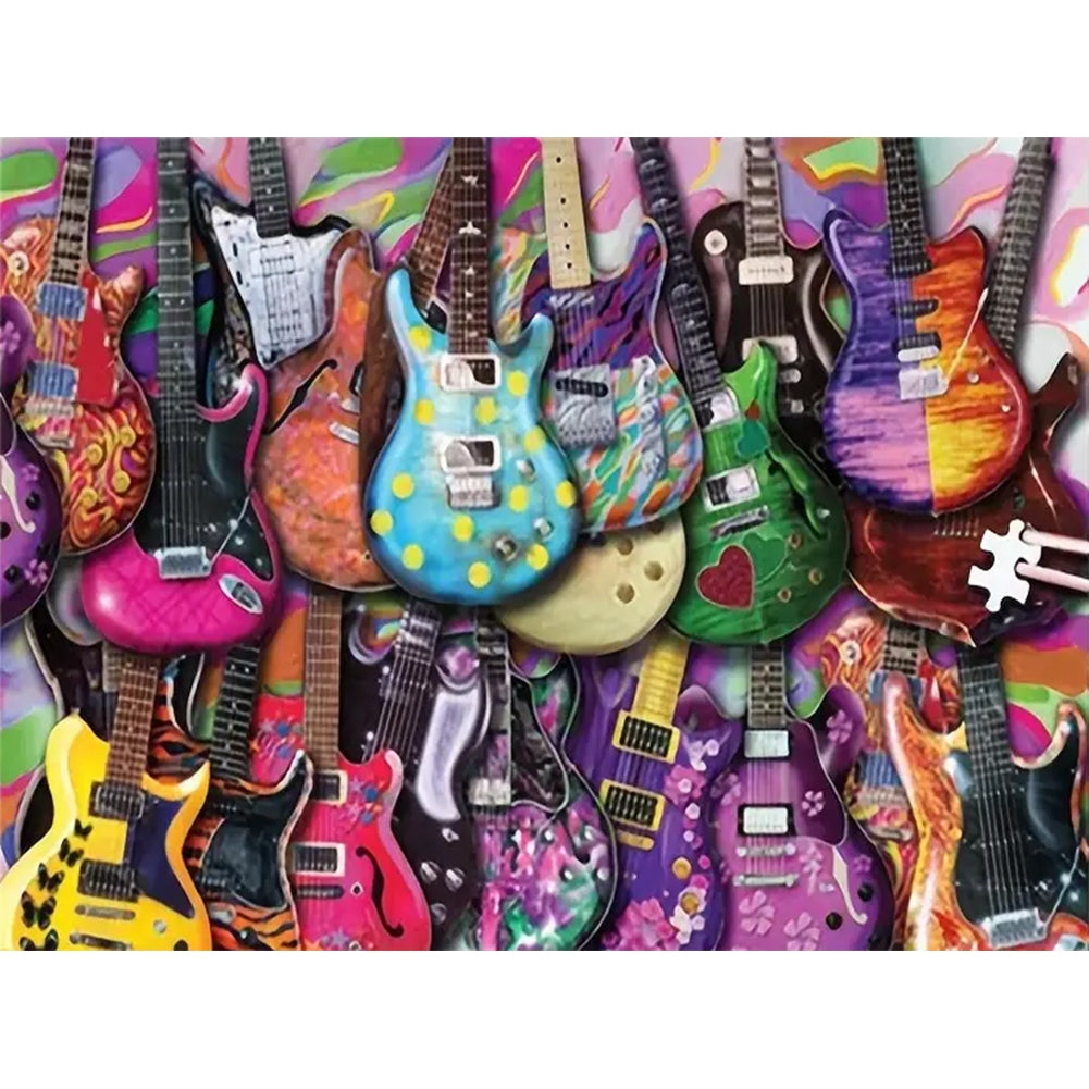Color Guitar - Full Round Drill Diamond Painting 40*30CM