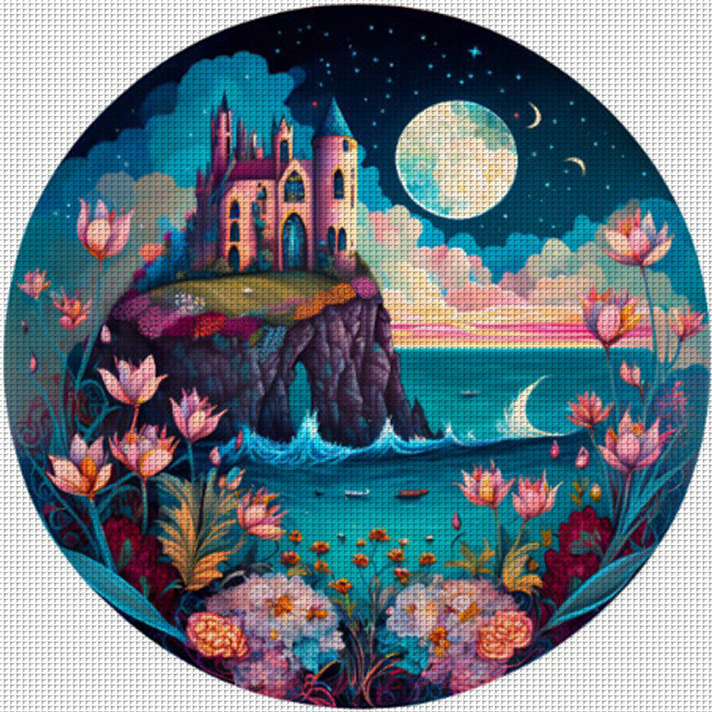 Seaside Castle - 16CT Stamped Cross Stitch 40*40CM