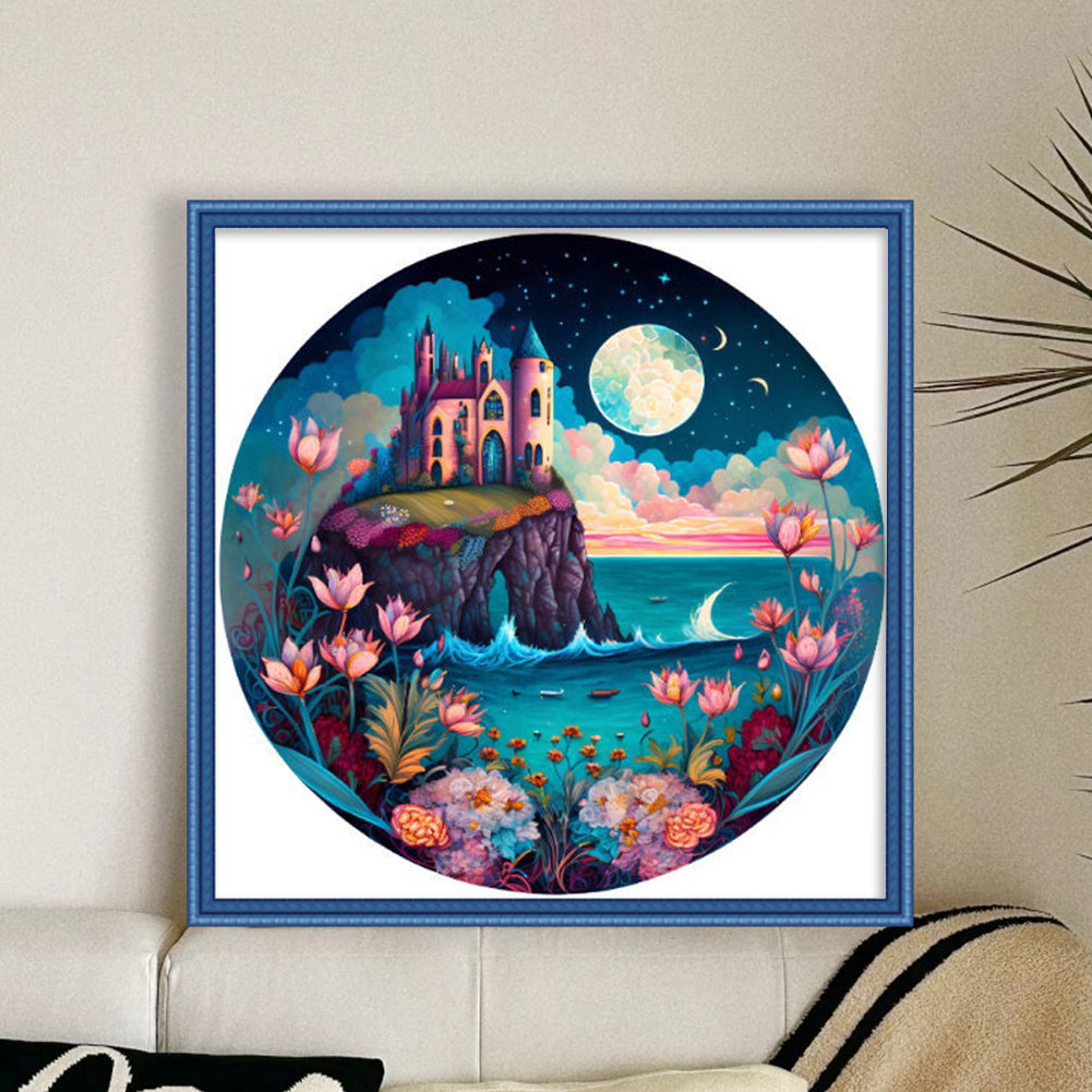 Seaside Castle - 16CT Stamped Cross Stitch 40*40CM