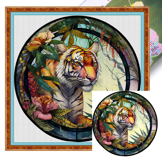 Tiger - 16CT Stamped Cross Stitch 50*50CM