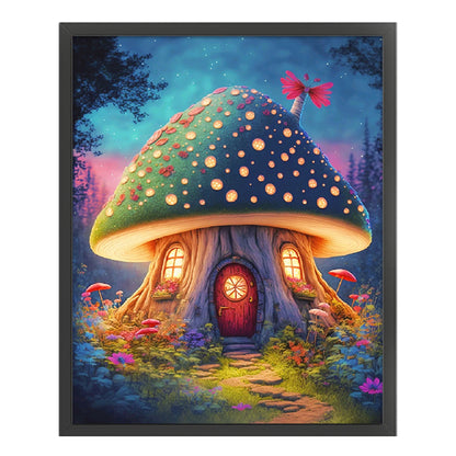 Mushroom House - 16CT Stamped Cross Stitch 50*60CM